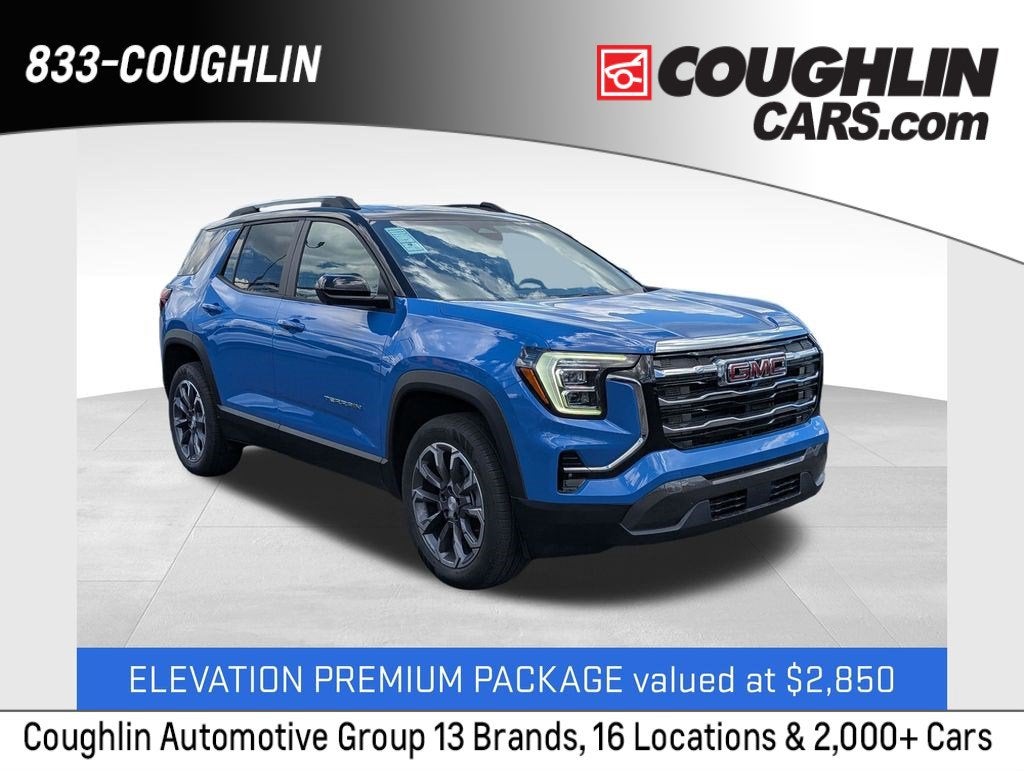 2026 GMC Terrain Elevation in Rapids Metallic — front three-quarter view